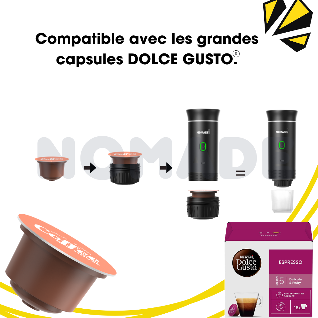 Machine à Expresso portable pour capsule Nespresso®, Dolce Gusto® et café moulu