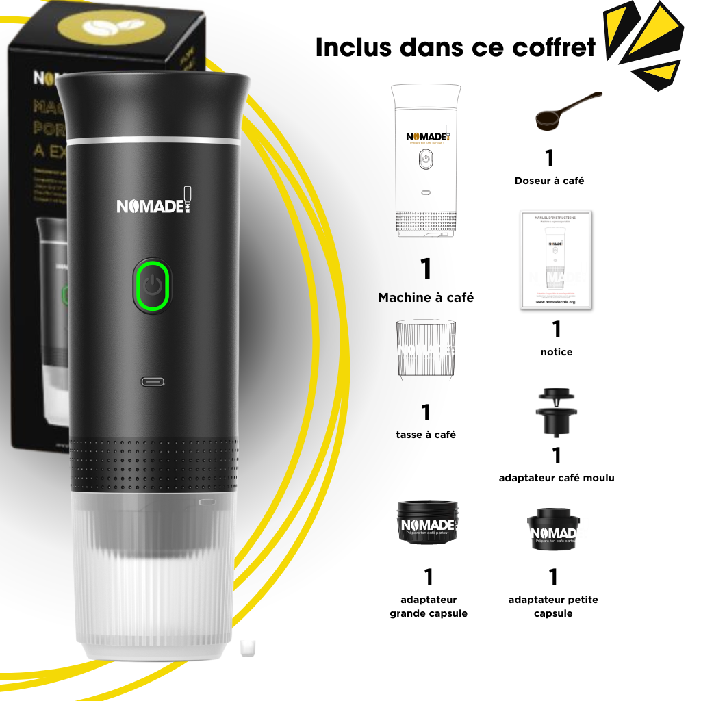 Machine à Expresso portable pour capsule Nespresso®, Dolce Gusto® et café moulu